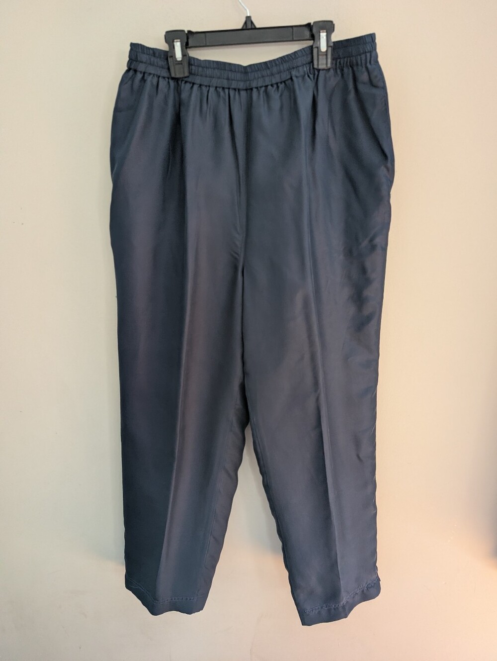 Mureli Navy Blue Silk Pants Size L Vintage